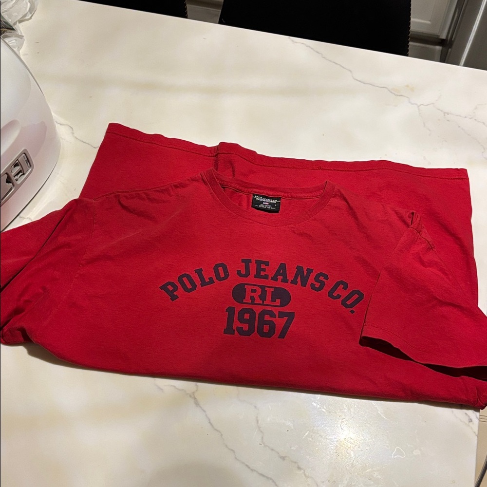 Ralph Lauren Red Polo Jeans Co. 1967 Logo Short Sleeves Tee Men’s Large L